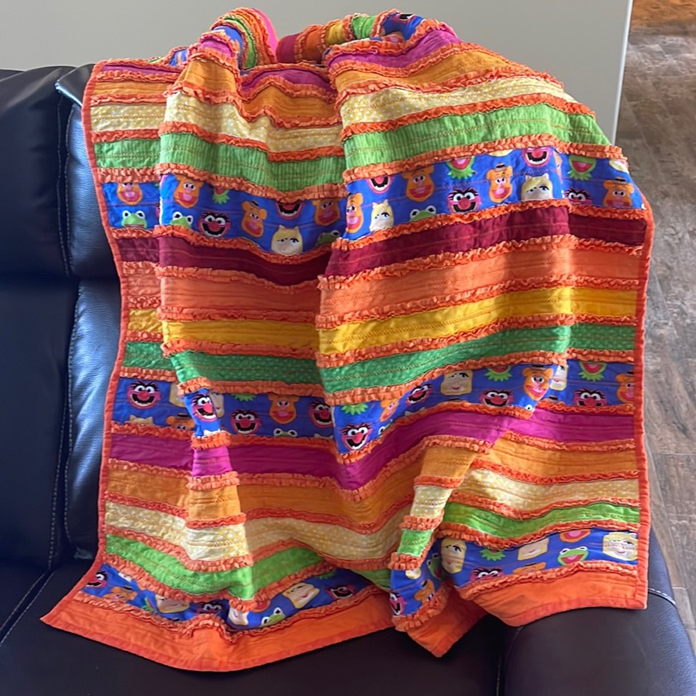 Muppets baby/toddler rag quilt. New! 40”x42”